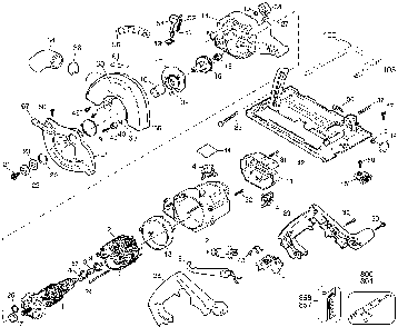Exploded Diagram A Diagram and Parts List for BD3100-04 Type 2 Black and Decker Circular Saw